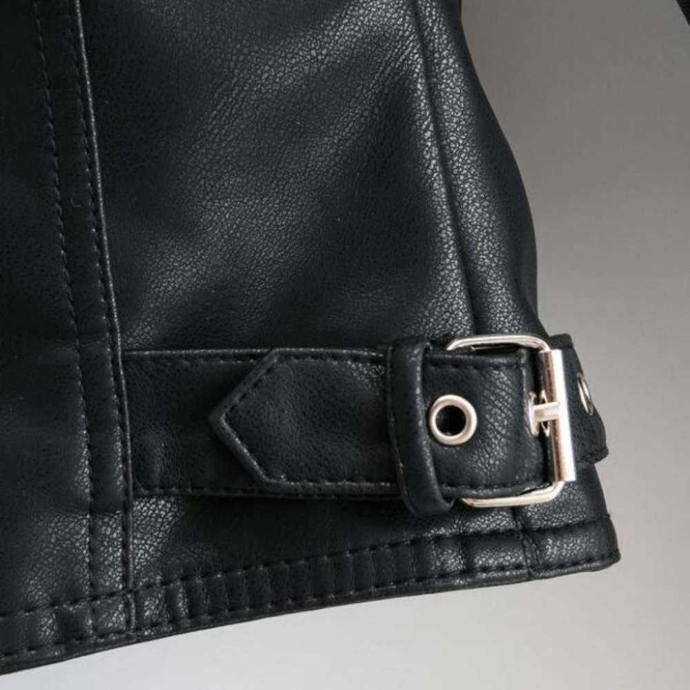 Modern Biker Chick Moto Faux leather Zipper Detail Motorcycle Jacket - Picture 9 of 12